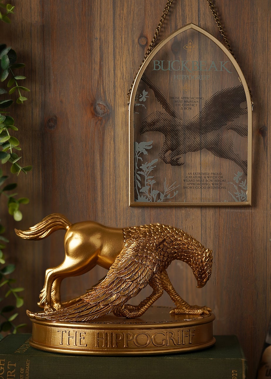 Harry Potter Warner Bros Herbology Gold Arch Plaque Buckbeak