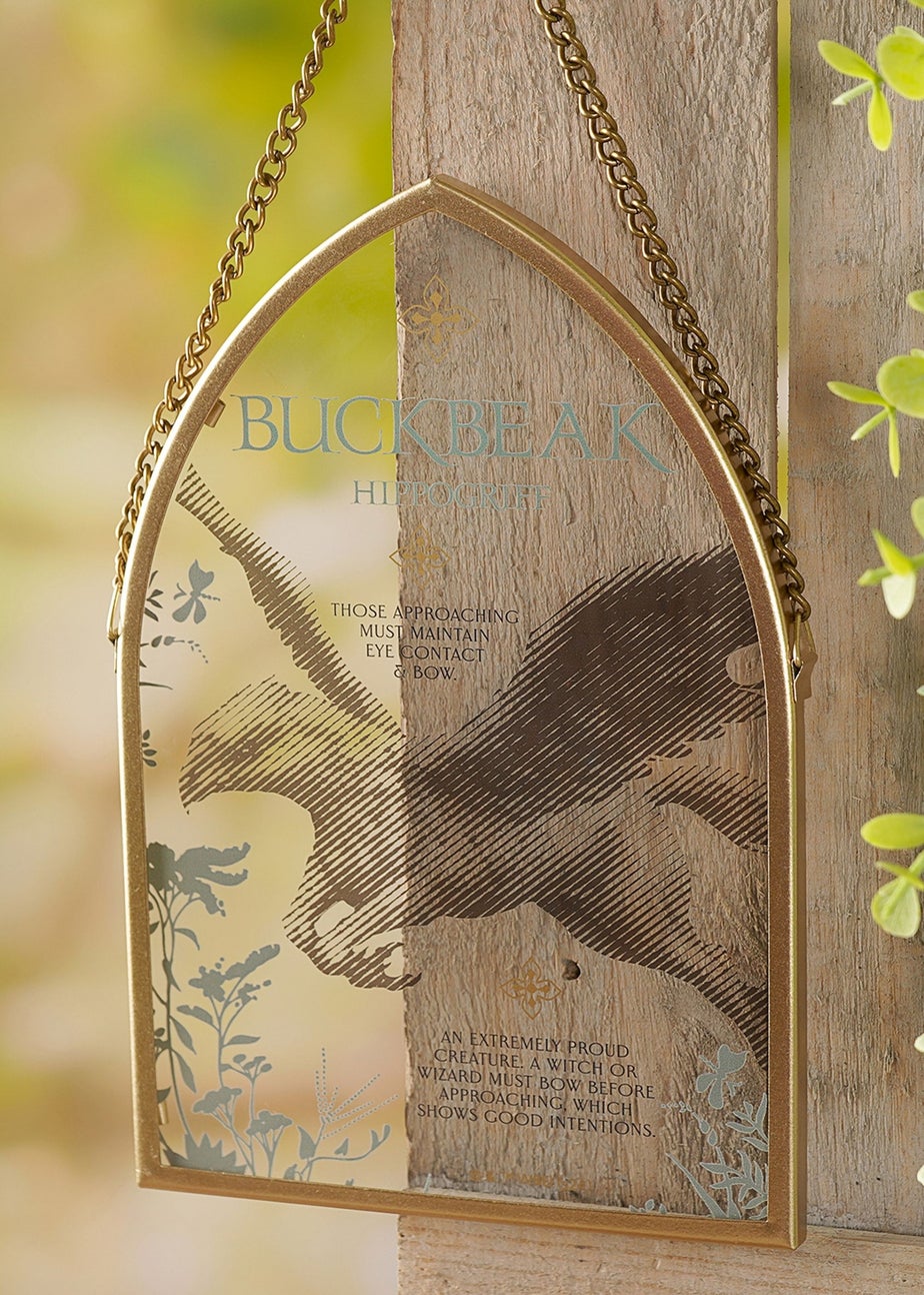 Harry Potter Warner Bros Herbology Gold Arch Plaque Buckbeak
