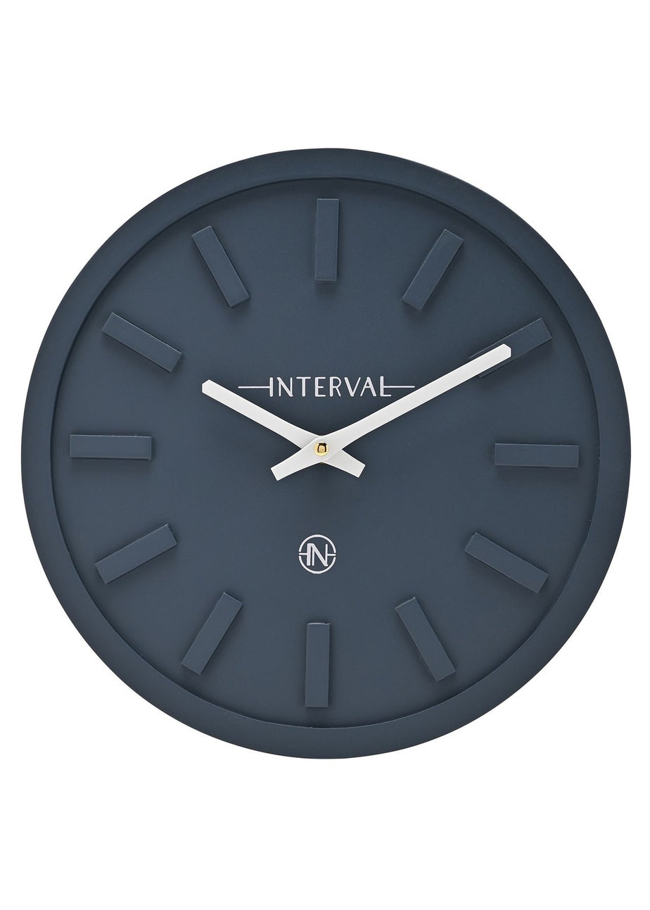 Interval Minimalist Navy Wall Clock 30cm