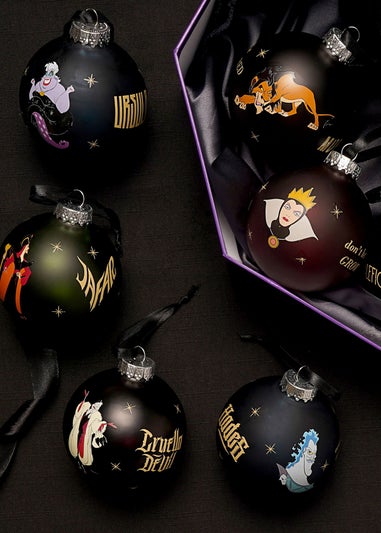 Disney Set Of 7 Multicoloured Baubles  Villains
