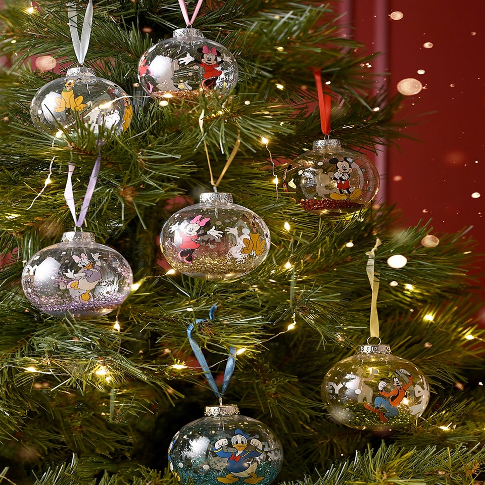 Disney Set Of 7 Multicoloured Baubles Mickey & Friends