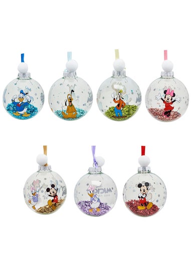 Disney Set Of 7 Multicoloured Baubles Mickey & Friends