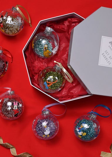 Disney Set Of 7 Multicoloured Baubles Mickey & Friends