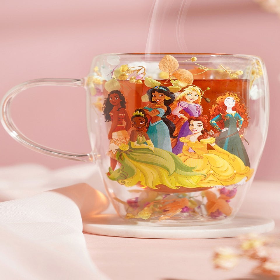 Disney Pastel Princess Floral Decorative Multi-coloured Glass Mug Multi Princess