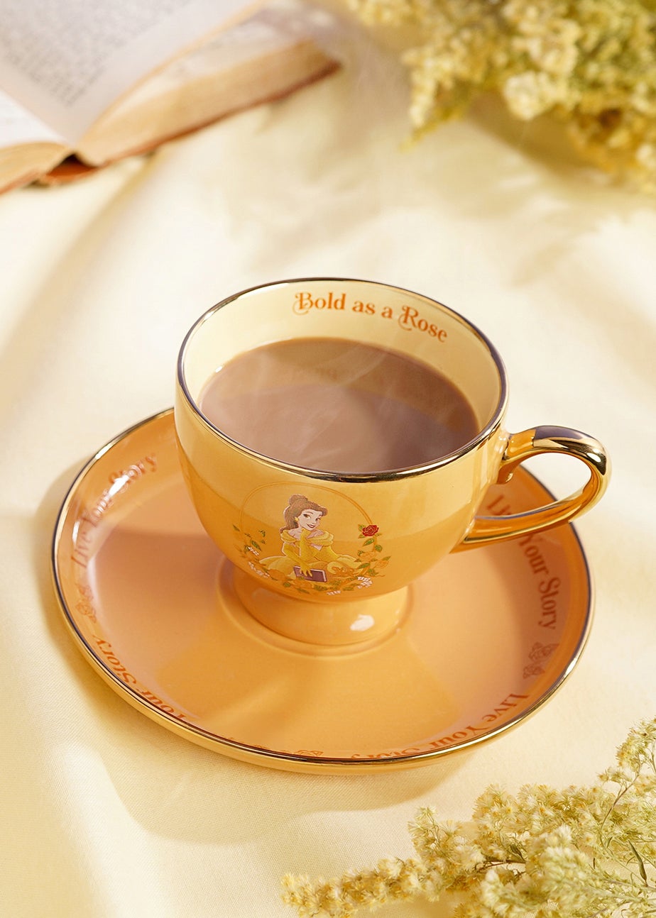 Disney Pastel Princess Yellow Tea Cup & Saucer Belle