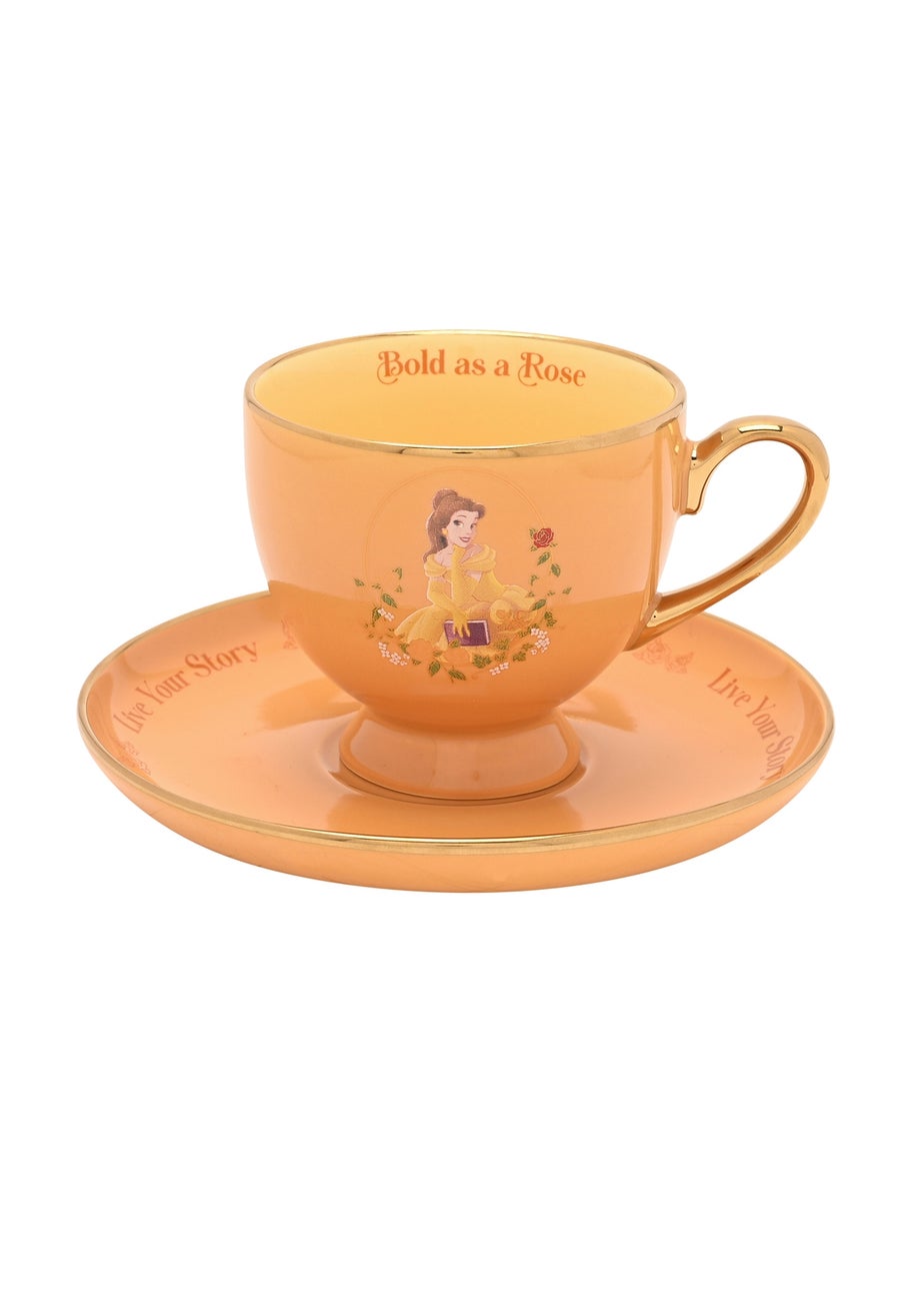 Disney Pastel Princess Yellow Tea Cup & Saucer Belle