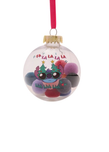 Disney Stitch Set Of 7 Multicoloured Baubles With Pom Poms