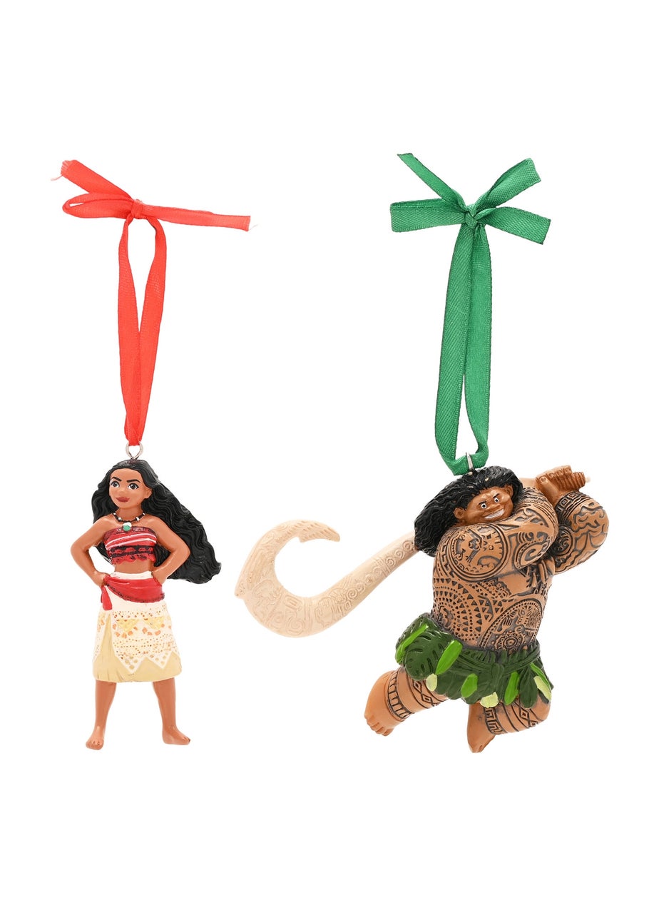 Disney Moana & Maui Set Of 2 Multicoloured Hanging Decorations