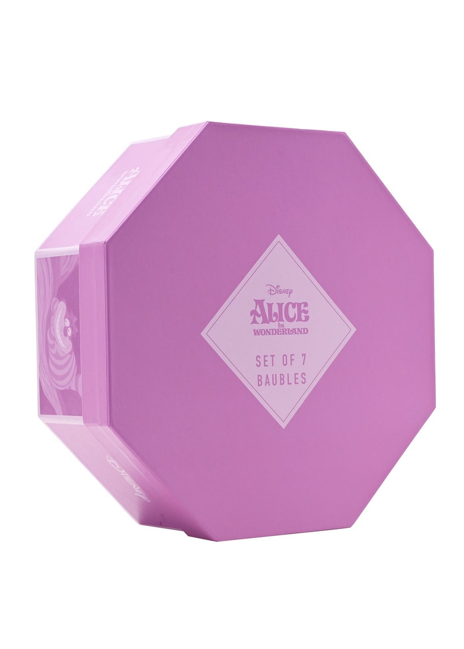 Disney Alice In Wonderland Set Of 7 Multicoloured Baubles