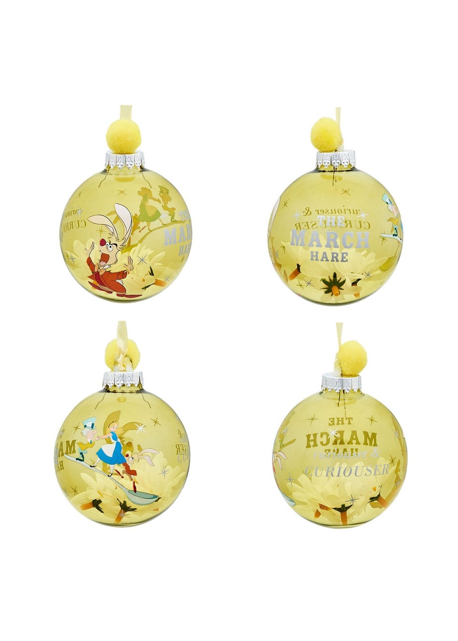 Disney Alice In Wonderland Set Of 7 Multicoloured Baubles