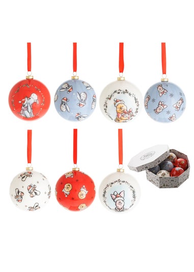Disney Winnie The Pooh Set Of 7 Multicoloured Baubles