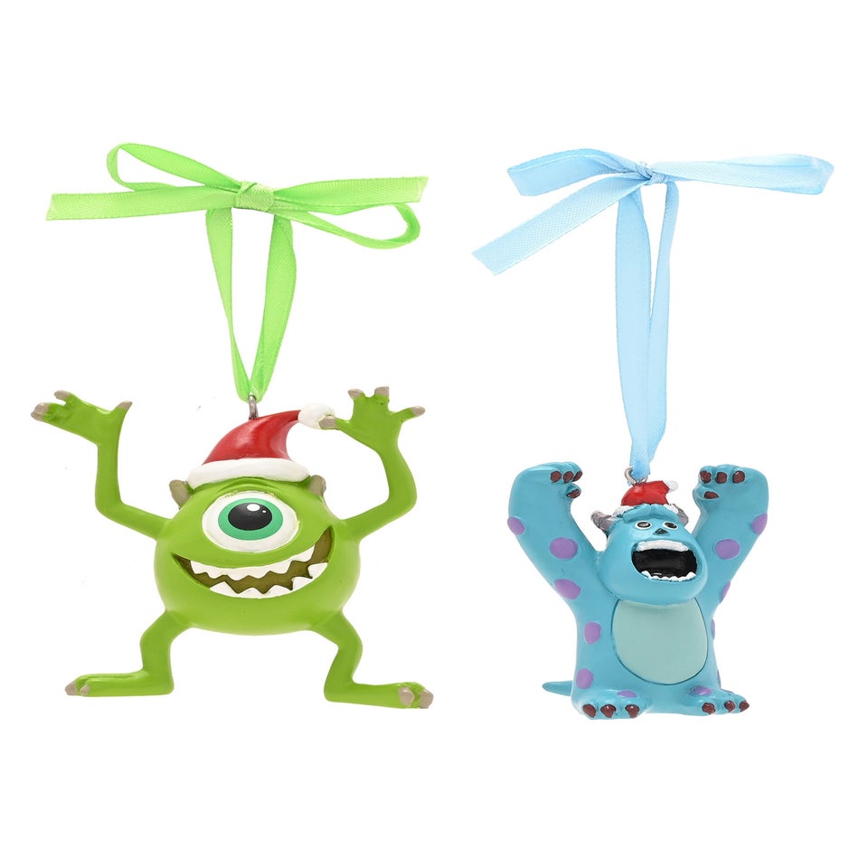 Disney Sully & Mike Set Of 2 Multicoloured Hanging Decorations