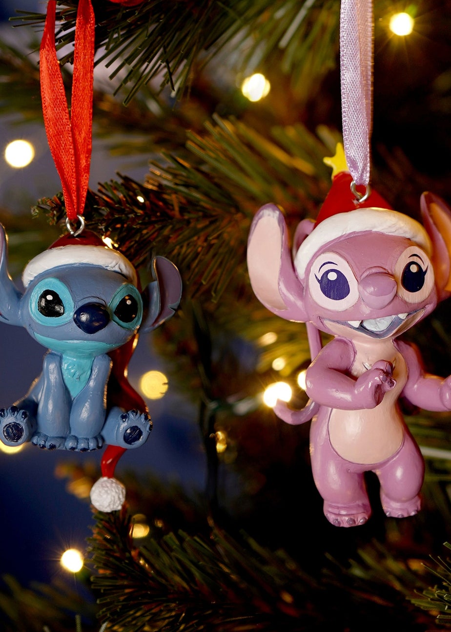 Disney Stitch & Angel Set Of 2 Multicoloured Hanging Decorations