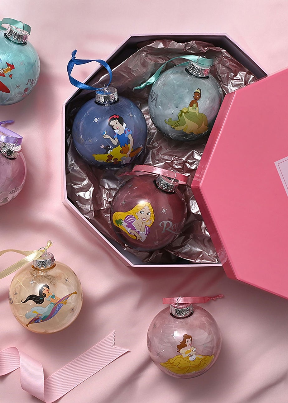 Disney Set Of 7 Multicoloured Baubles Princesses