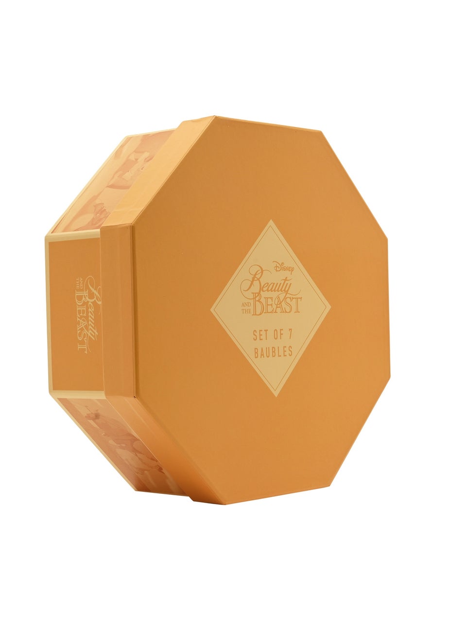 Disney Set Of 7 Multi-Coloured Baubles Beauty & The Beast