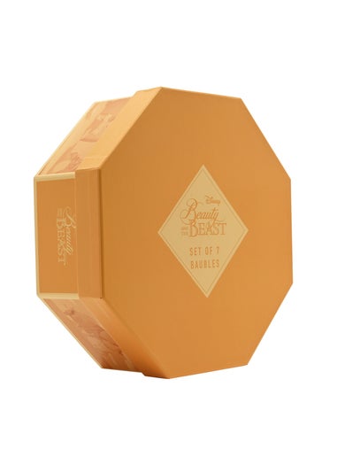 Disney Set Of 7 Multi-Coloured Baubles Beauty & The Beast