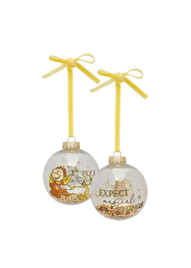Disney Set Of 7 Multi-Coloured Baubles Beauty & The Beast