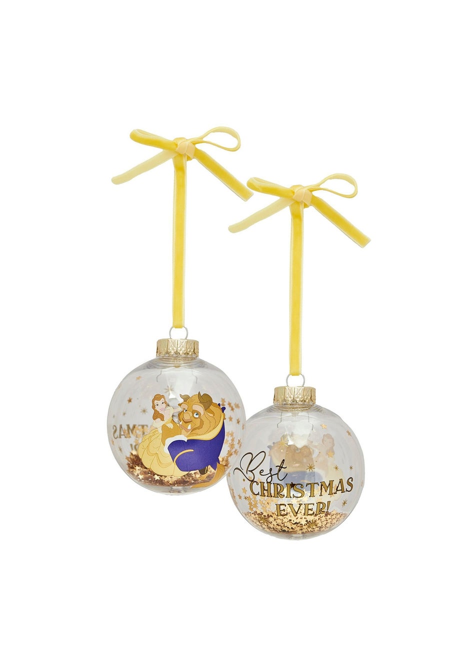 Disney Set Of 7 Multi-Coloured Baubles Beauty & The Beast