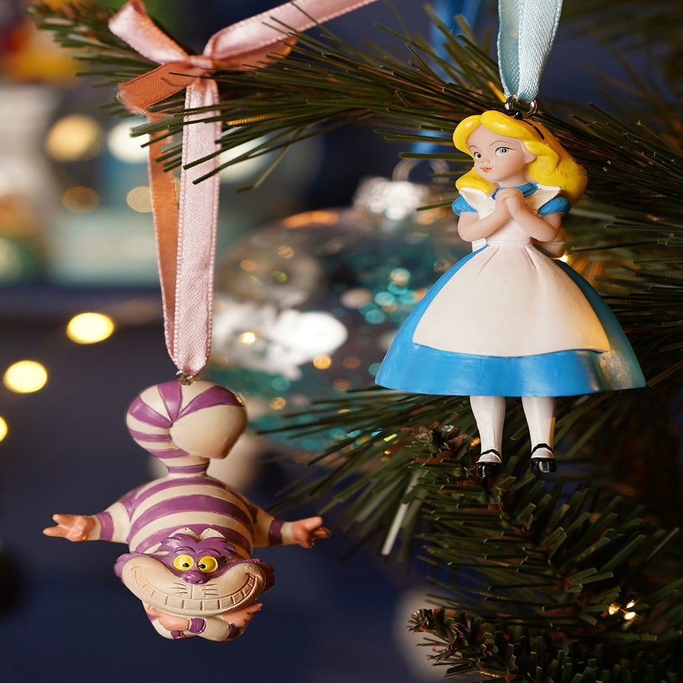 Disney Alice & Cheshire Cat Set Of 2 Multicoloured Hanging Decorations