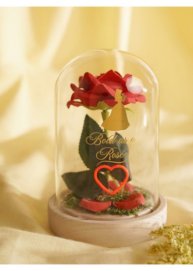 Disney Pastel Princess Red Florals In A Cloche With Neon Light Belle