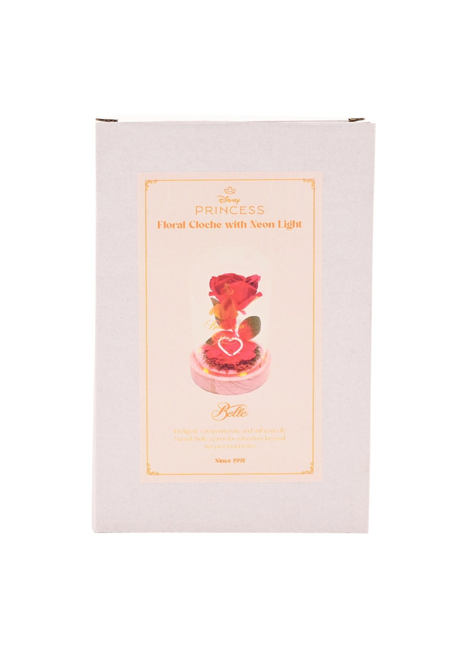 Disney Pastel Princess Red Florals In A Cloche With Neon Light Belle