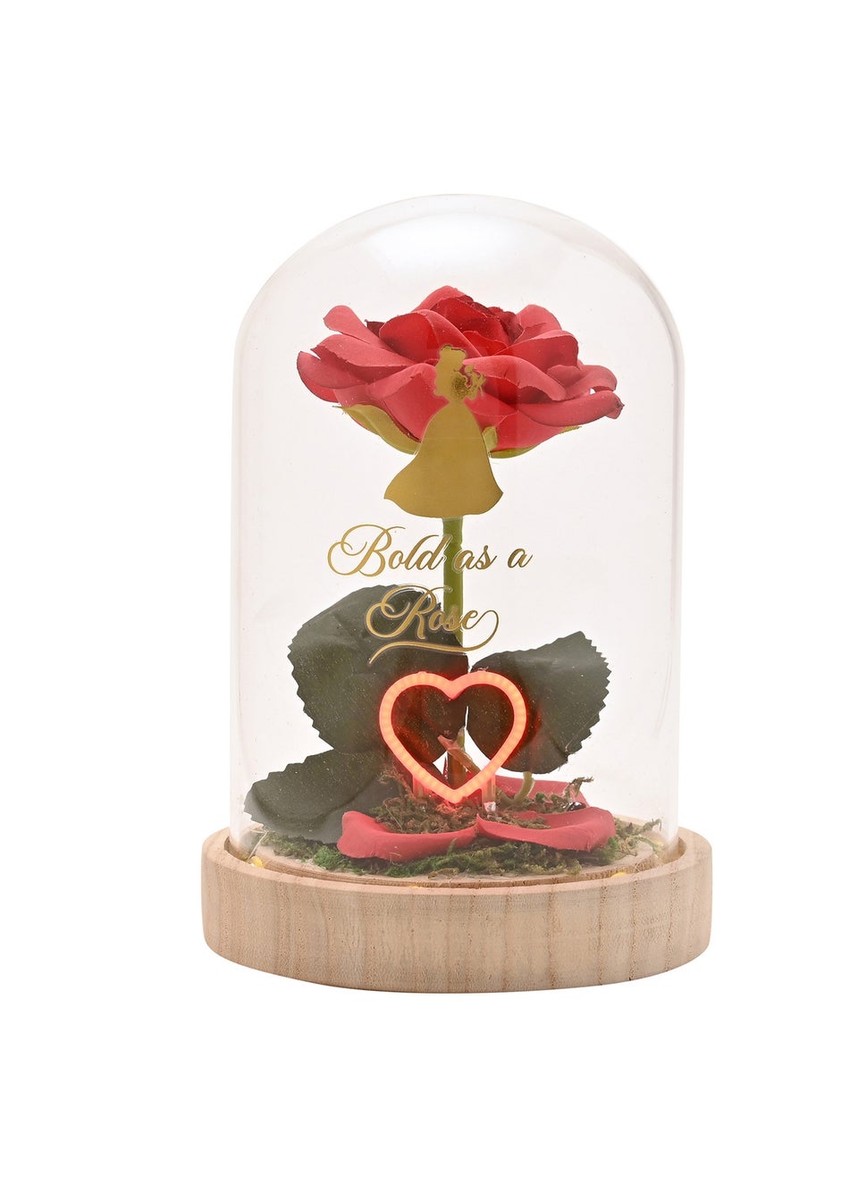 Disney Pastel Princess Red Florals In A Cloche With Neon Light Belle