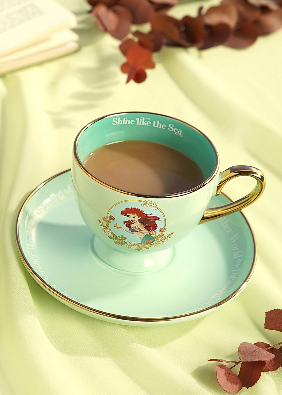 Disney Pastel Princess Green Tea Cup & Saucer Ariel
