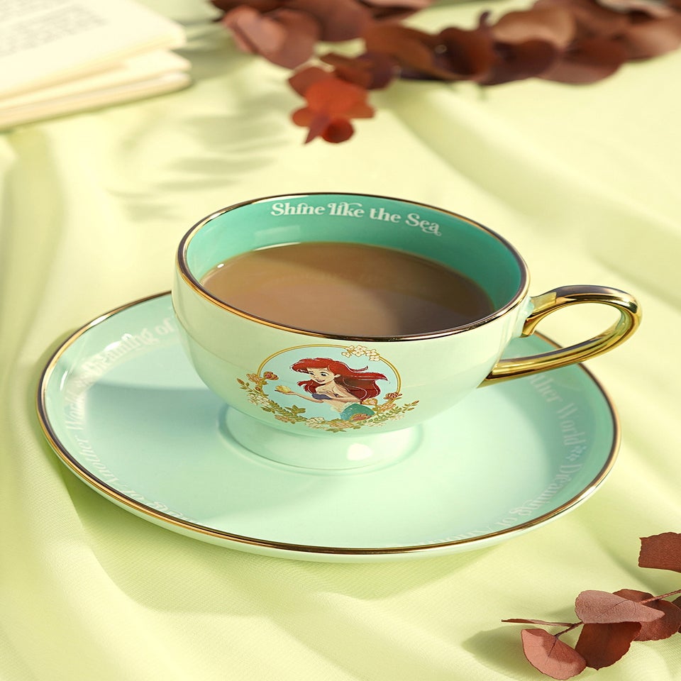 Disney Pastel Princess Green Tea Cup & Saucer Ariel