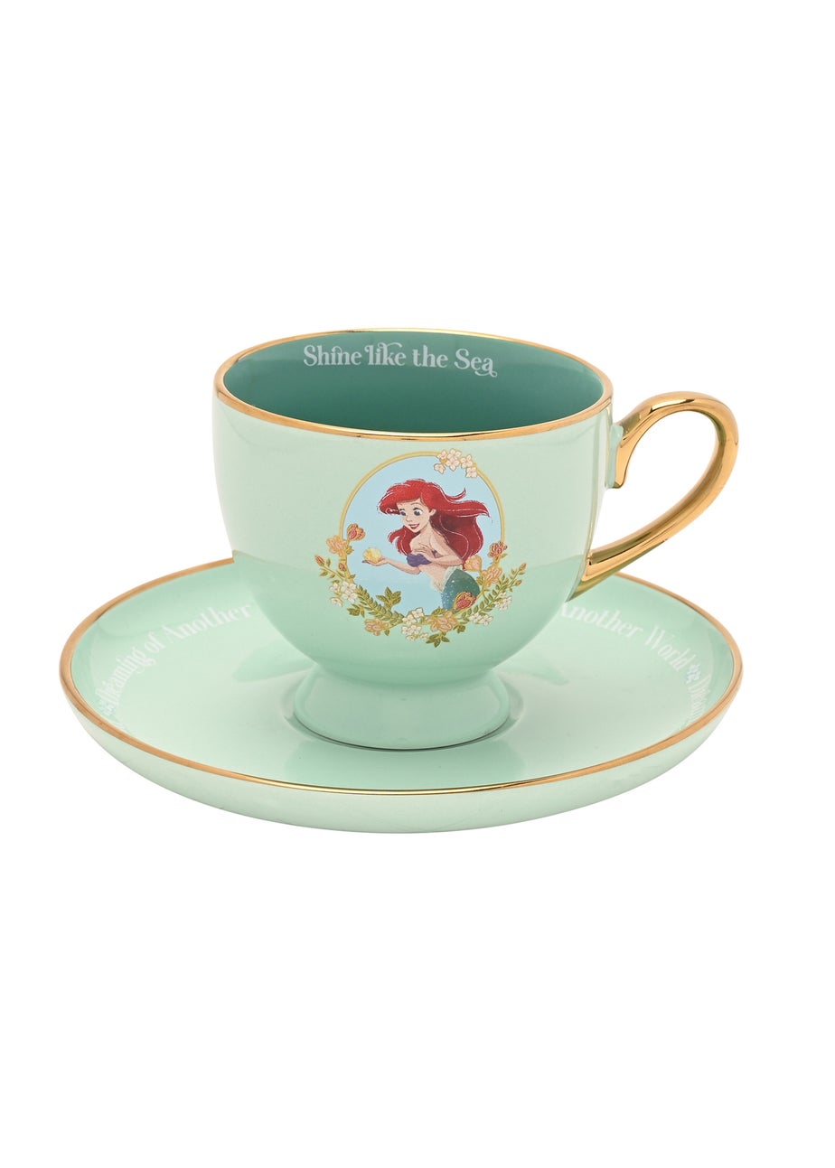 Disney Pastel Princess Green Tea Cup & Saucer Ariel