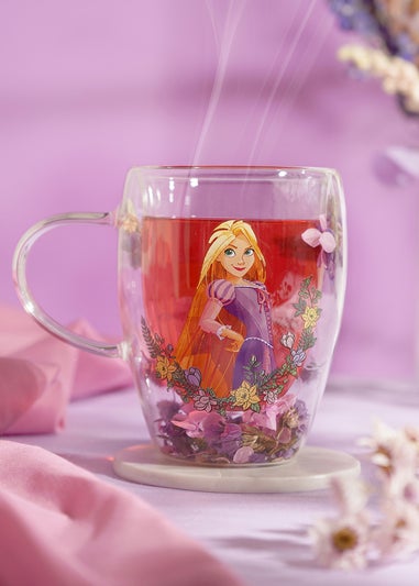 Disney Pastel Princess Floral Decorative Purple Glass Mug Rapunzel