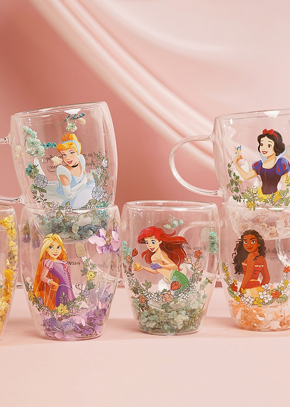 Disney Pastel Princess Floral Decorative Purple Glass Mug Rapunzel