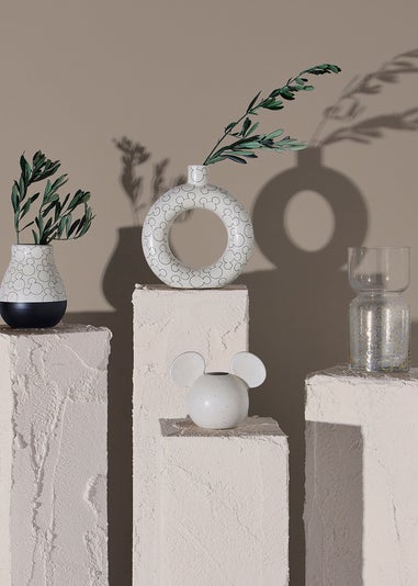Disney Mickey Cream Head Vase Natural Speckle