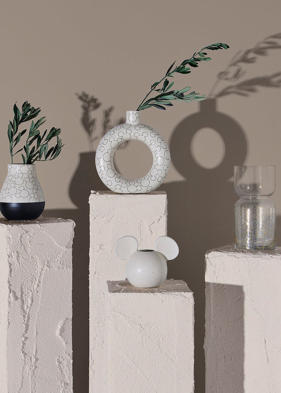 Disney Mickey Cream Head Vase Natural Speckle