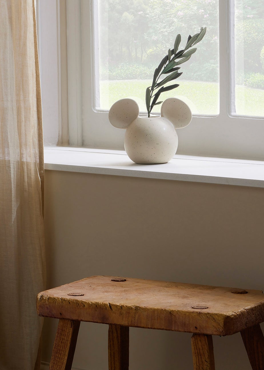 Disney Mickey Cream Head Vase Natural Speckle