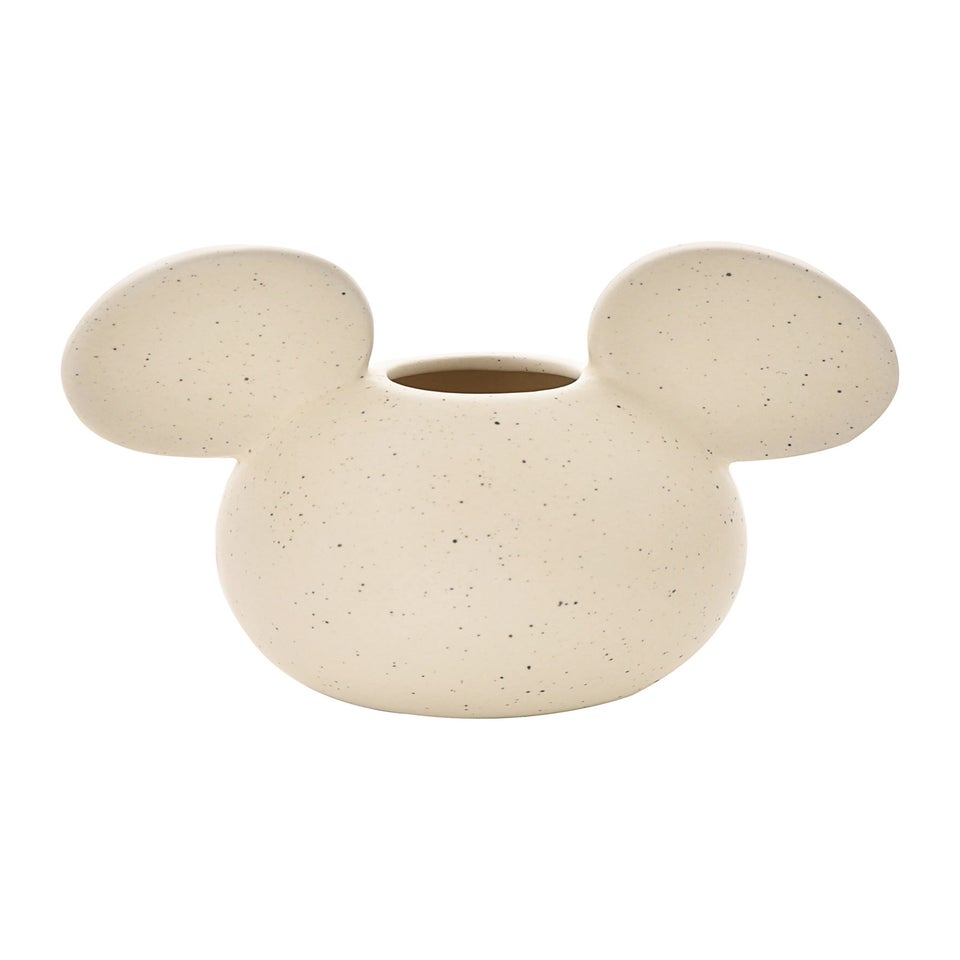 Disney Mickey Cream Head Vase Natural Speckle