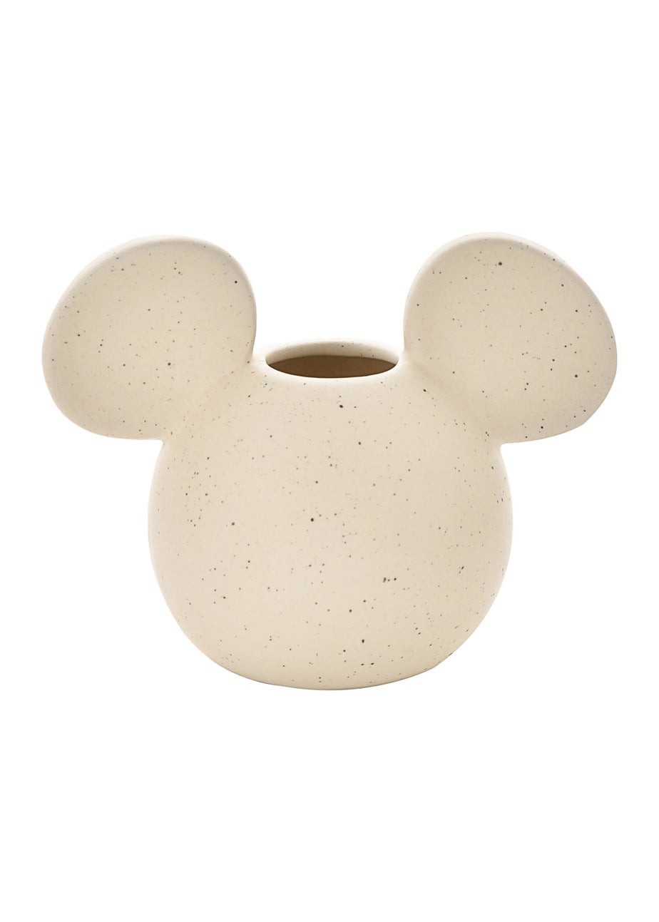 Disney Mickey Cream Head Vase Natural Speckle