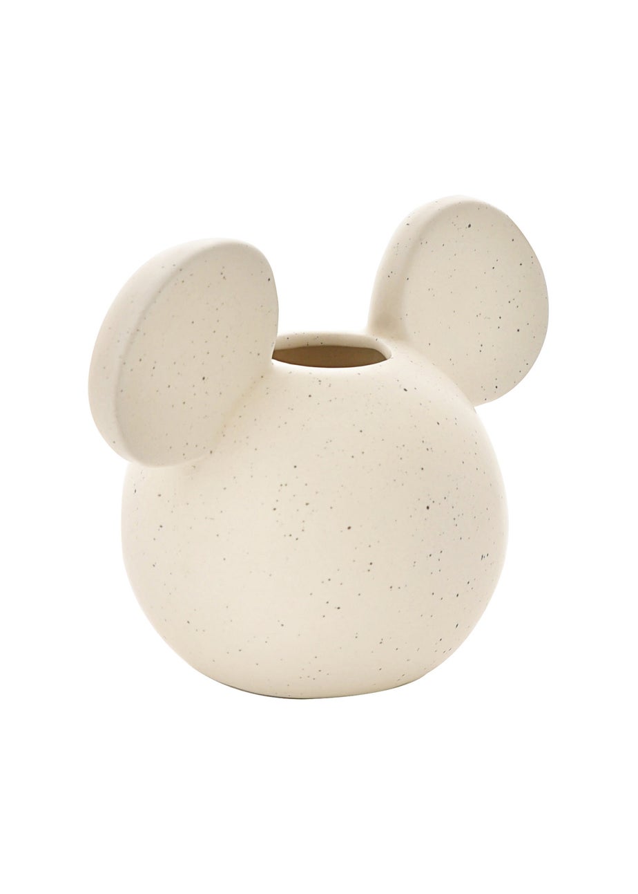 Disney Mickey Cream Head Vase Natural Speckle