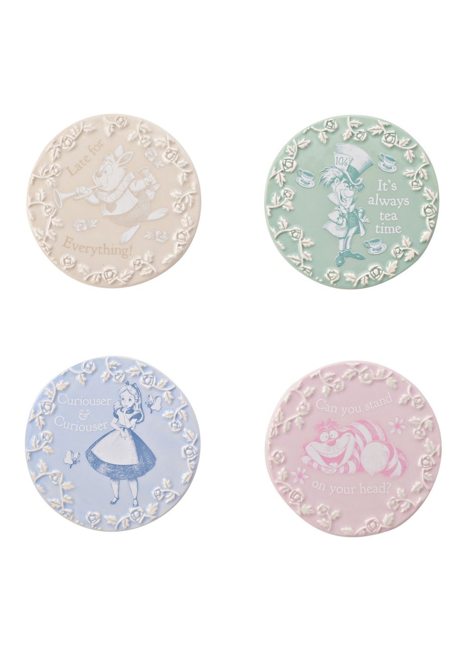 Disney Alice In Wonderland Set Of 4 Coasters