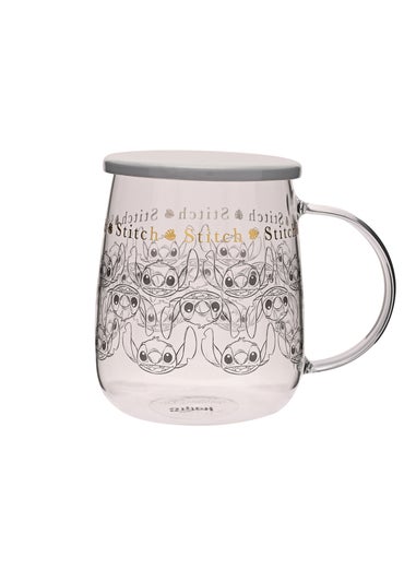 Disney Classic Collectable Glass Mug With Lid Stitch