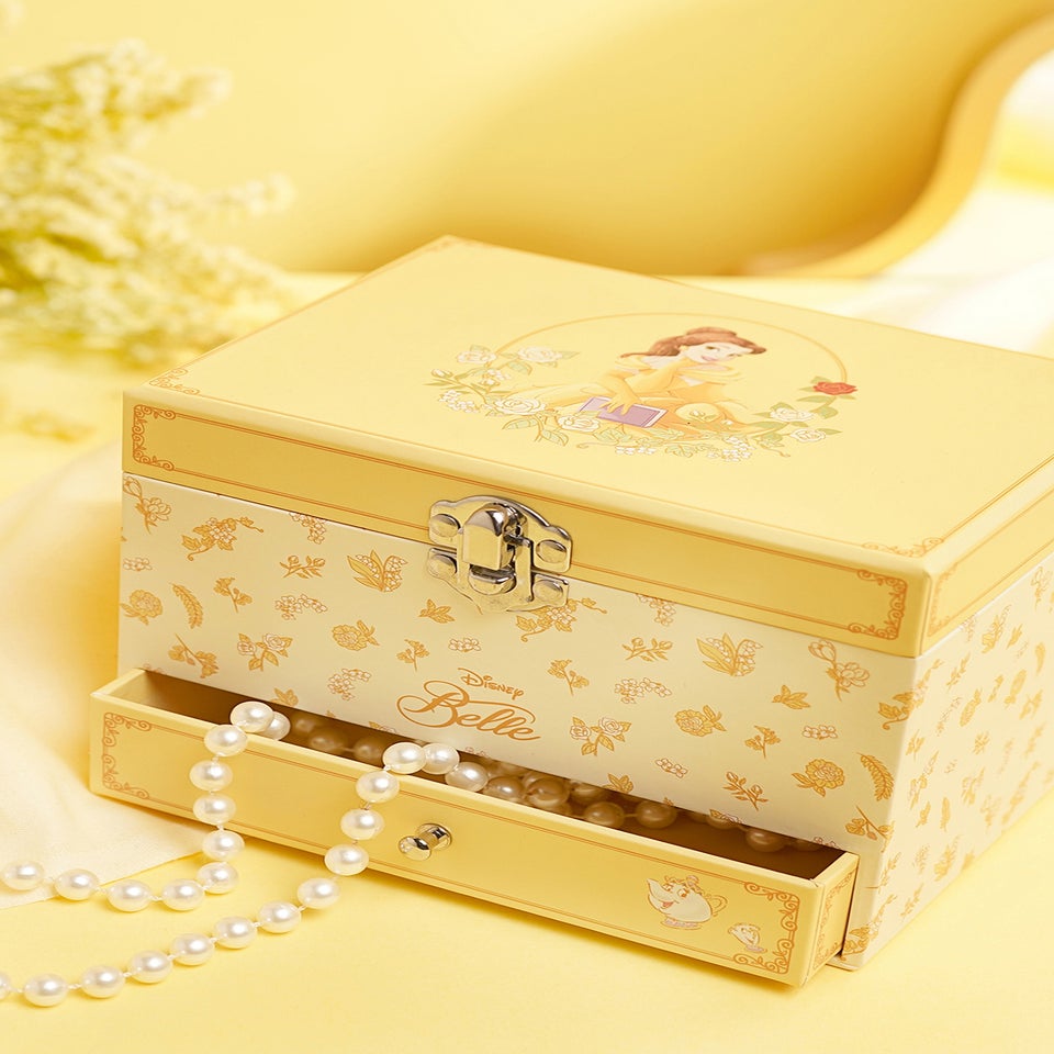 Disney Pastel Princess Yellow Musical Jewellery Box Belle