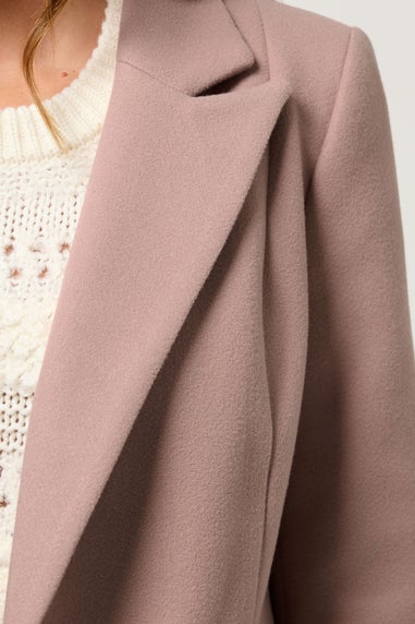 M&Co Pink Double Breasted Midi Coat