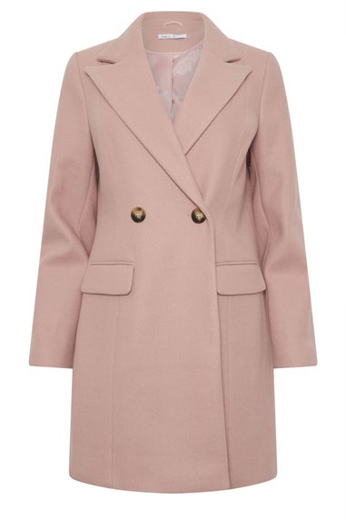 M&Co Pink Double Breasted Midi Coat