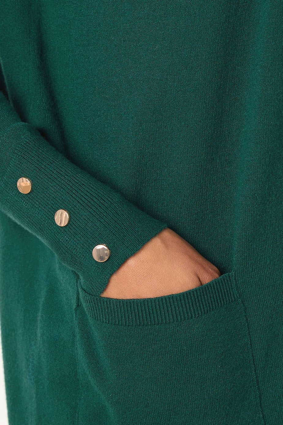 M&Co Green Button Detail Midi Cardigan