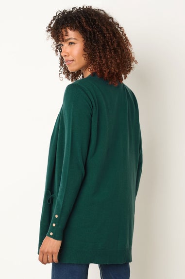 M&Co Green Button Detail Midi Cardigan