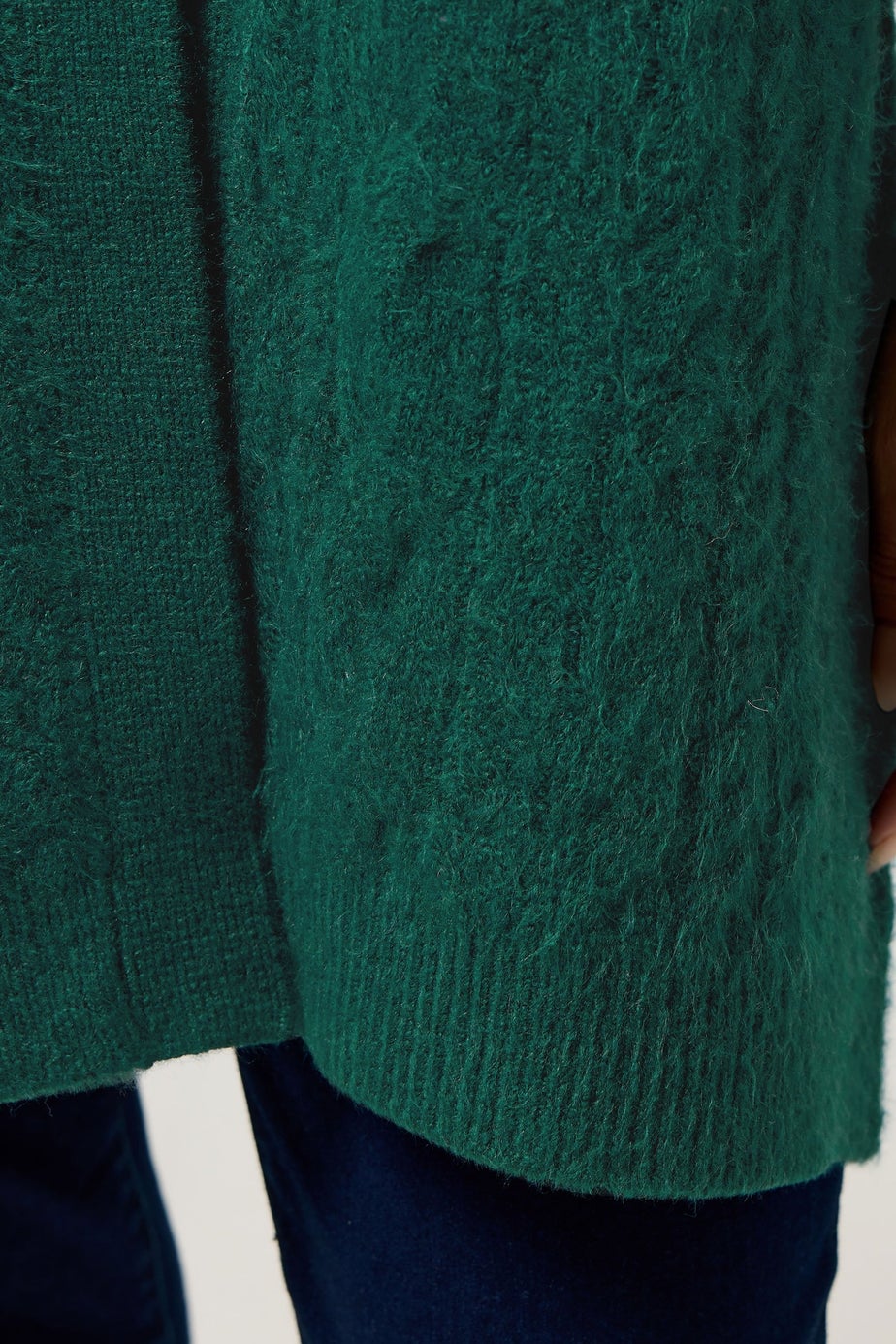 M&Co Teal Green Cable Knit Midi Cardigan