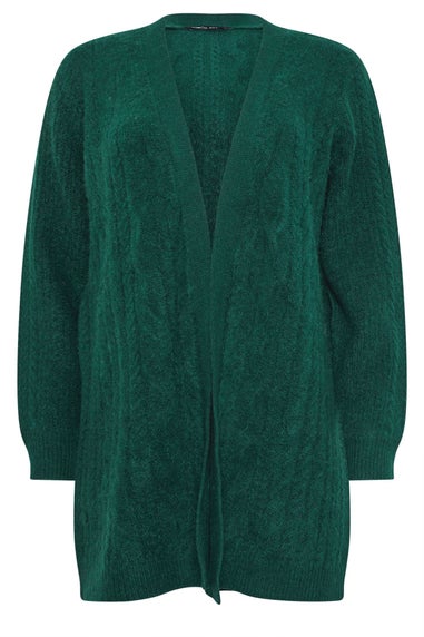 M&Co Teal Green Cable Knit Midi Cardigan