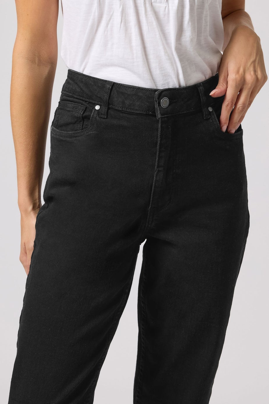 M&Co Black Denim Mom Jeans