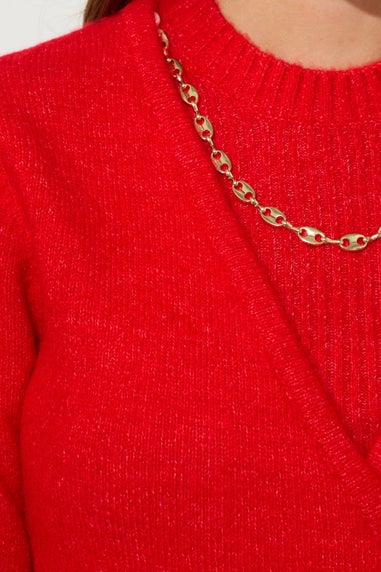 Star By Julien Macdonald Red 2 In 1 Chain Knitted Cardigan