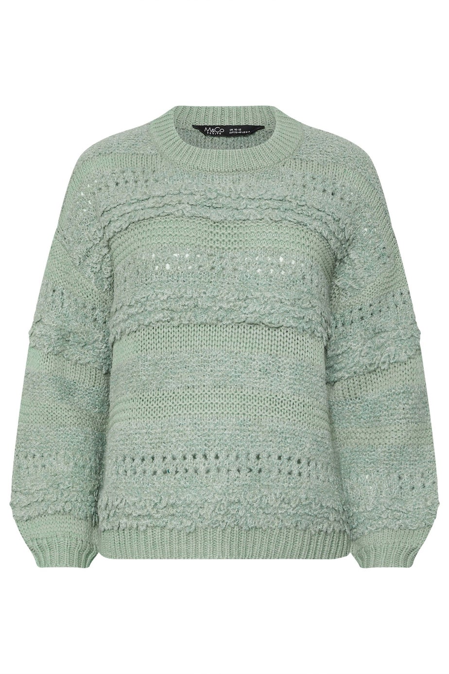 M&Co Petite Sage Green Textured Boucle Knit Jumper