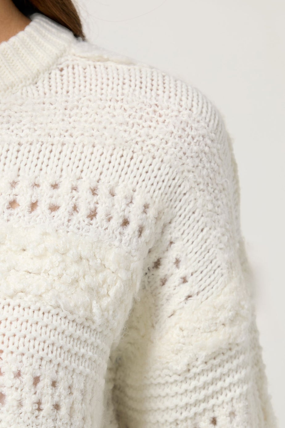 M&Co Ivory White Textured Boucle Knit Jumper